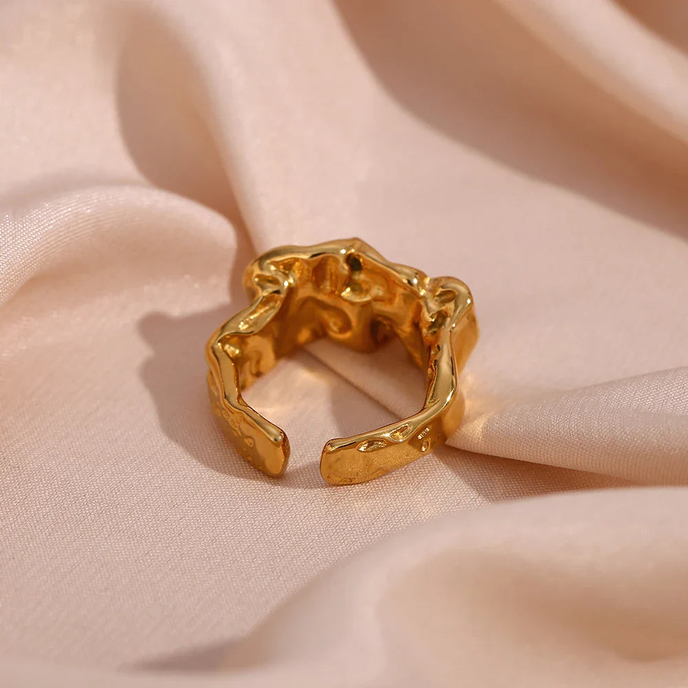 18K Vergulde Ring | Verstelbare Designer