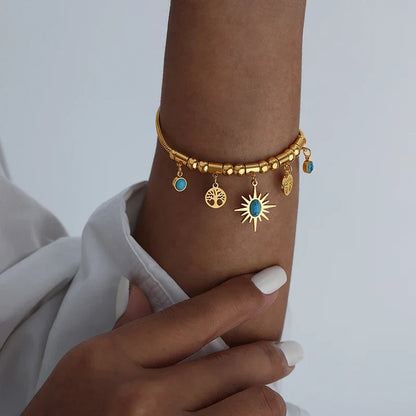 18K Vergulde Sieradenset Zon & Levensboom
