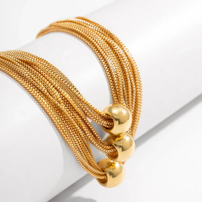 18K Vergulde Ketting | Drielagige