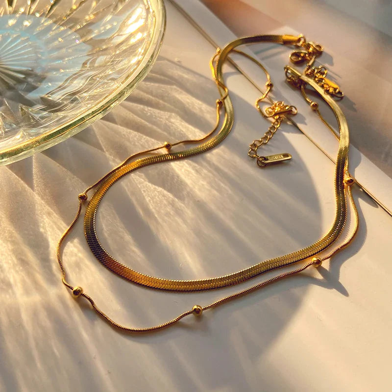 18K Vergulde Ketting | Tweelagige