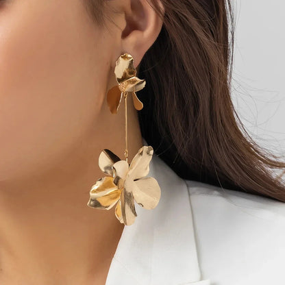 18K Vergulde Oorbellen | Bloemenhanger