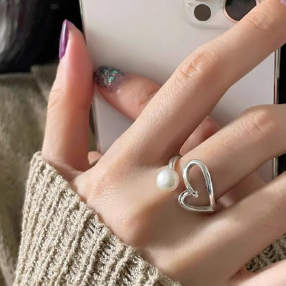 Verstelbare 925 Sterling Zilver Vergulde Hartparel Ring