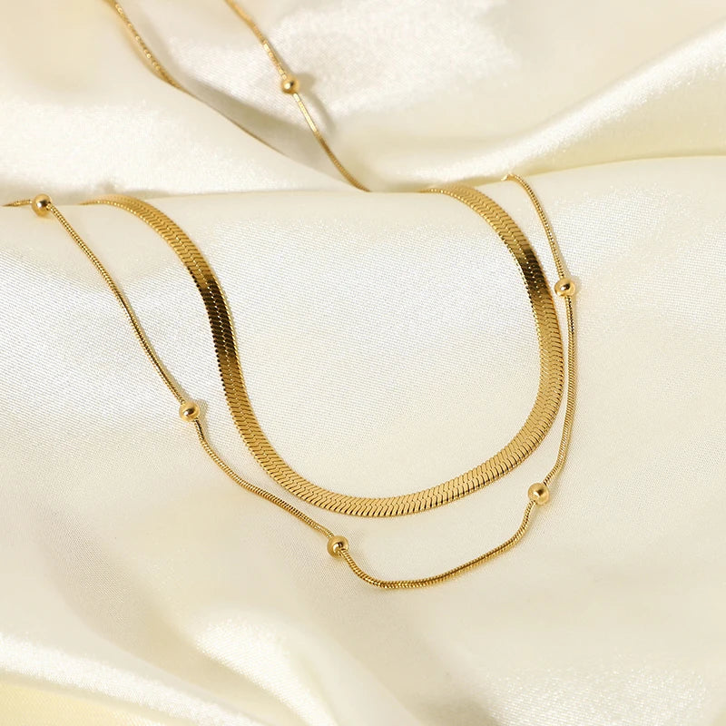 18K Vergulde Ketting | Tweelagige