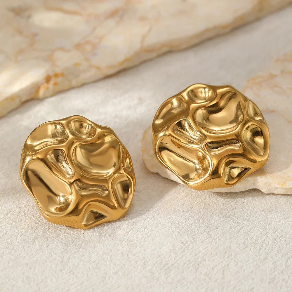 18K Vergulde Oorbellen | Ronde Vintage-look
