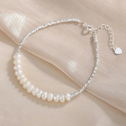 925 Sterling Zilver Verguld Klein Parelarmband