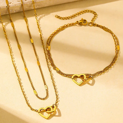 18K Vergulde Hart Sieradenset
