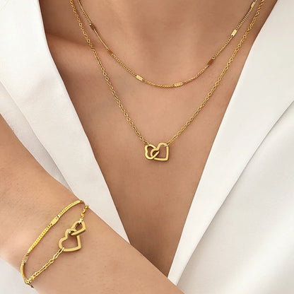 18K Vergulde Hart Sieradenset