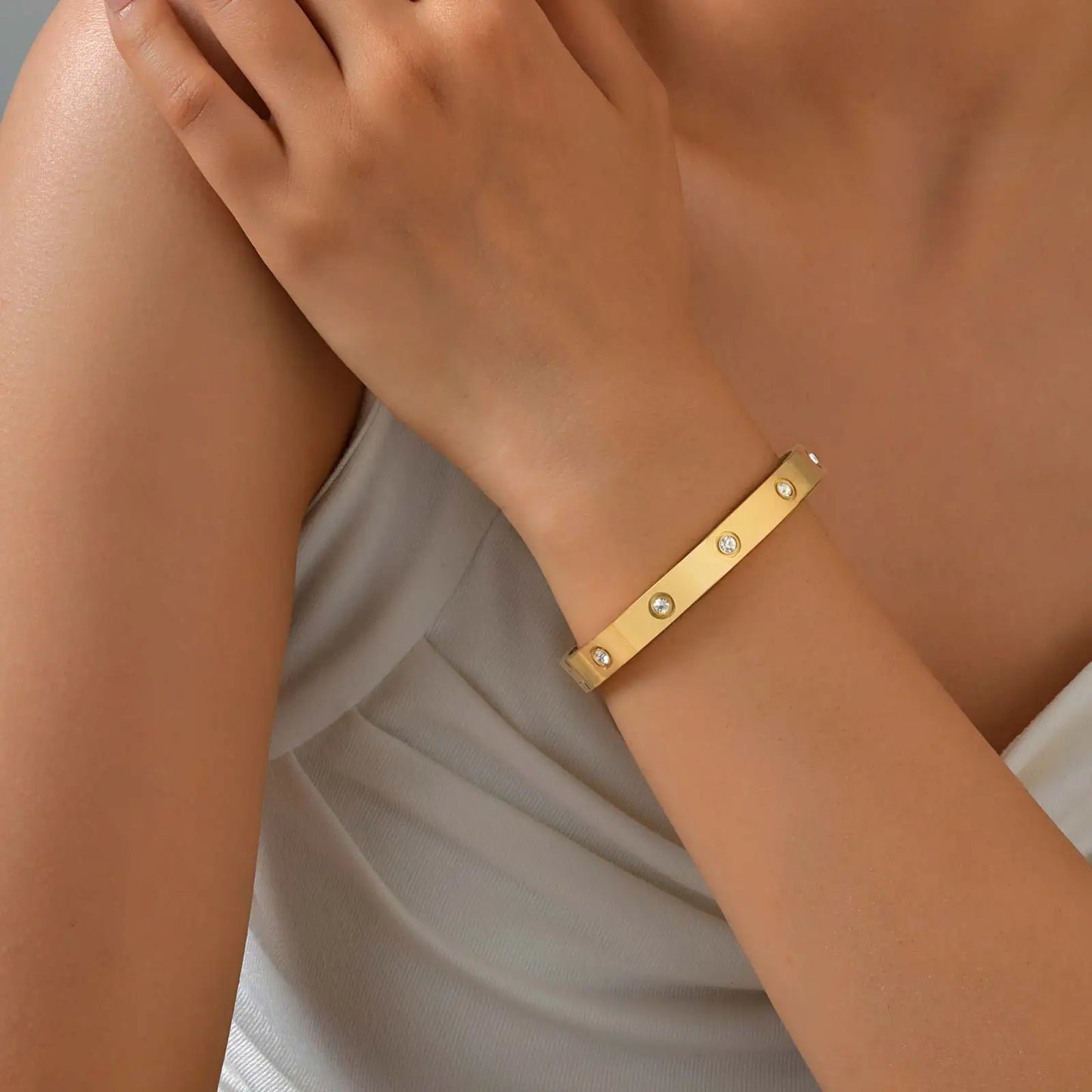 18K Vergulde Armband | Luxe met Zirkonia