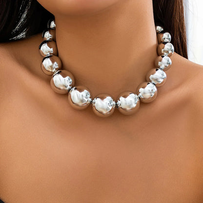 925 Sterling Zilver Vergulde Parelvormige Choker-ketting