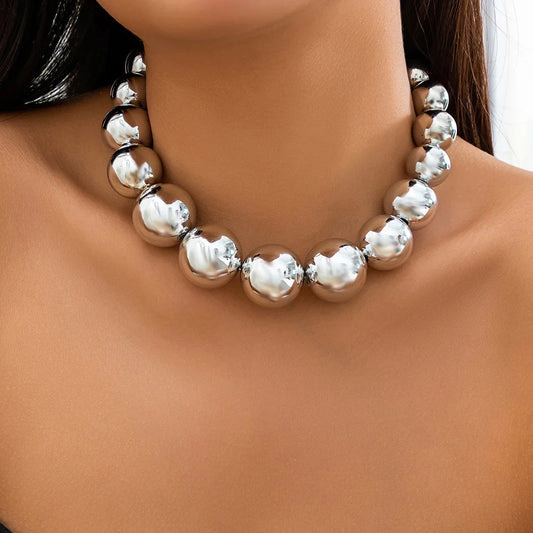 925 Sterling Zilver Vergulde Parelvormige Choker-ketting