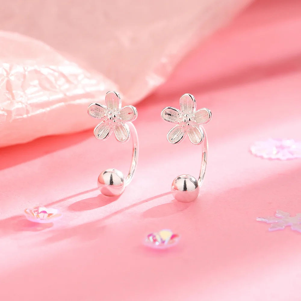 925S Vergulde Oorbellen | Kleine Bloemen