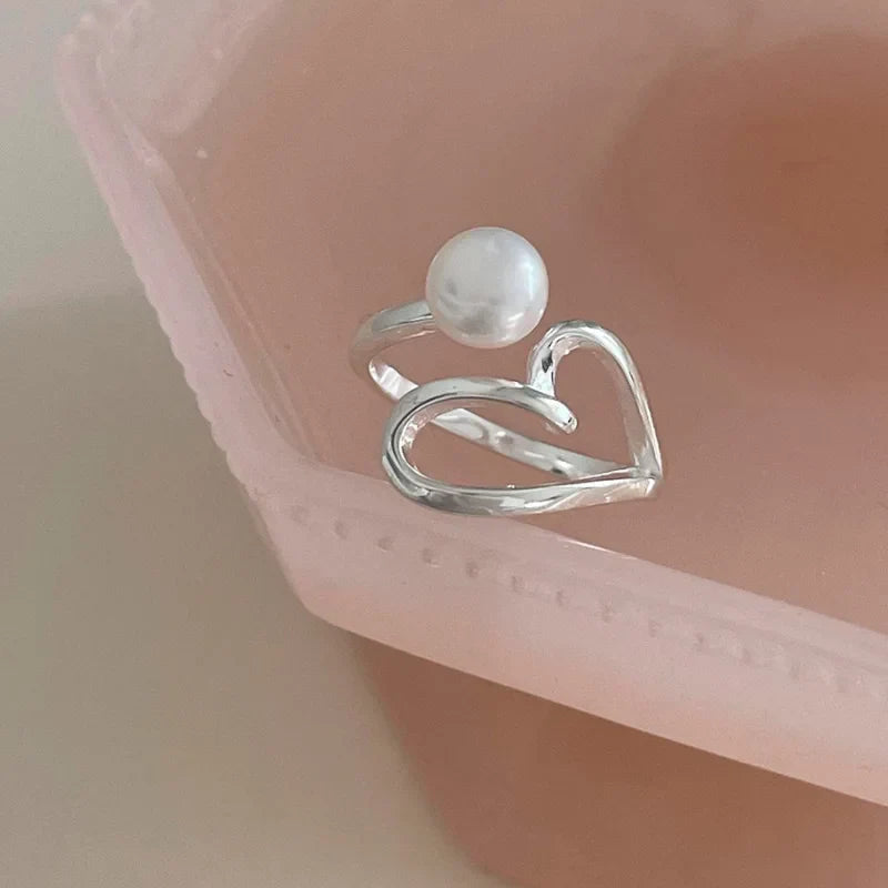 Verstelbare 925 Sterling Zilver Vergulde Hartparel Ring