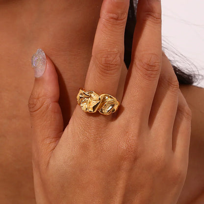 18K Vergulde Ring | Verstelbare Designer