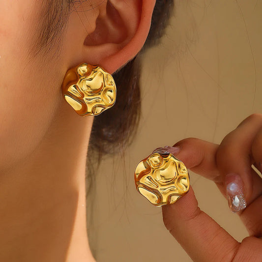 18K Vergulde Oorbellen | Ronde Vintage-look