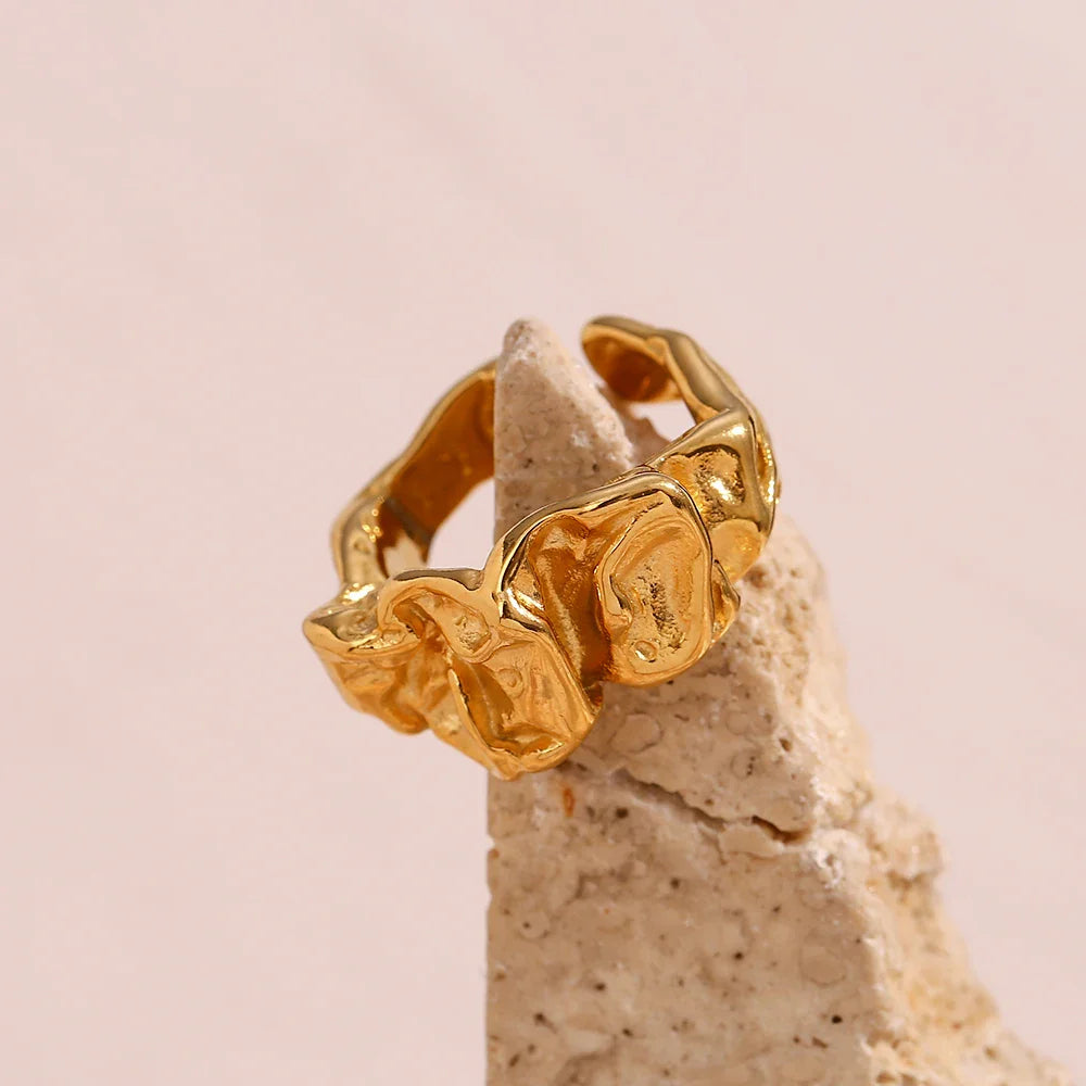 18K Vergulde Ring | Verstelbare Designer
