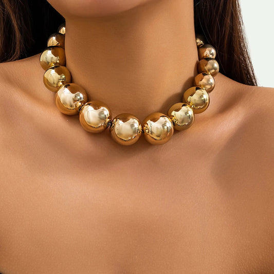18-karaat Goud Vergulde Parelvormige Choker-ketting