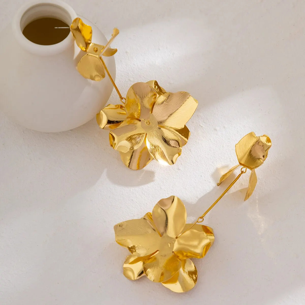 18K Vergulde Oorbellen | Bloemenhanger