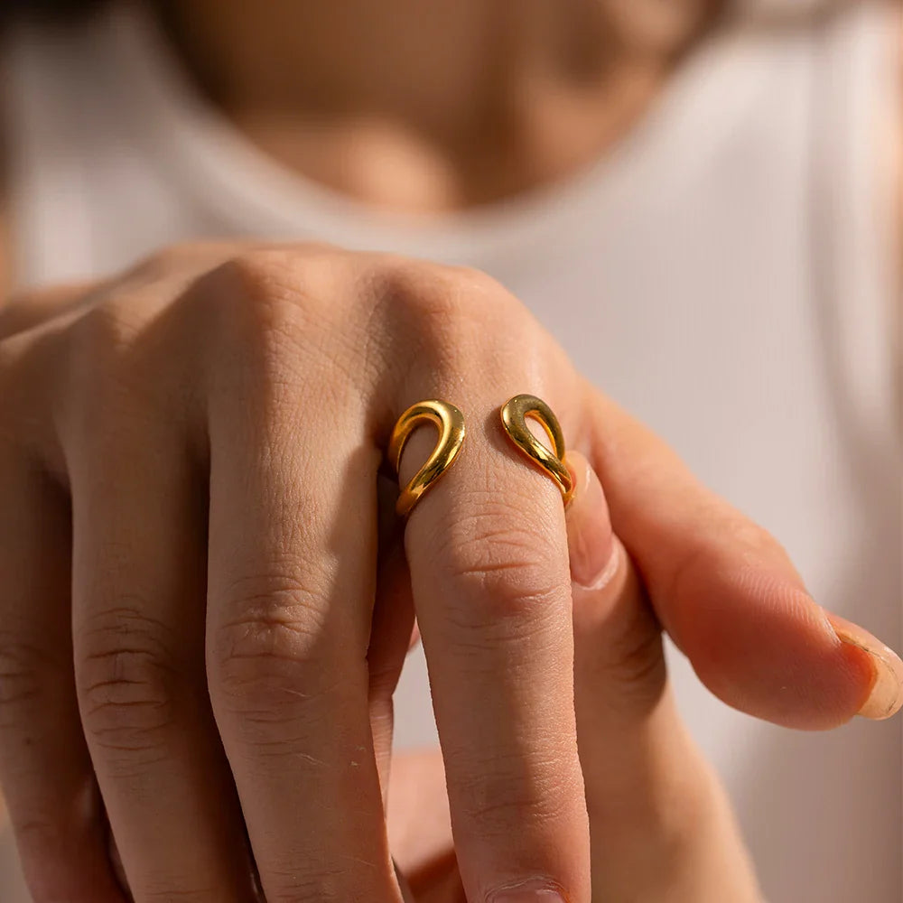 18-karaat Goud Vergulde Verstelbare Modieuze Ring