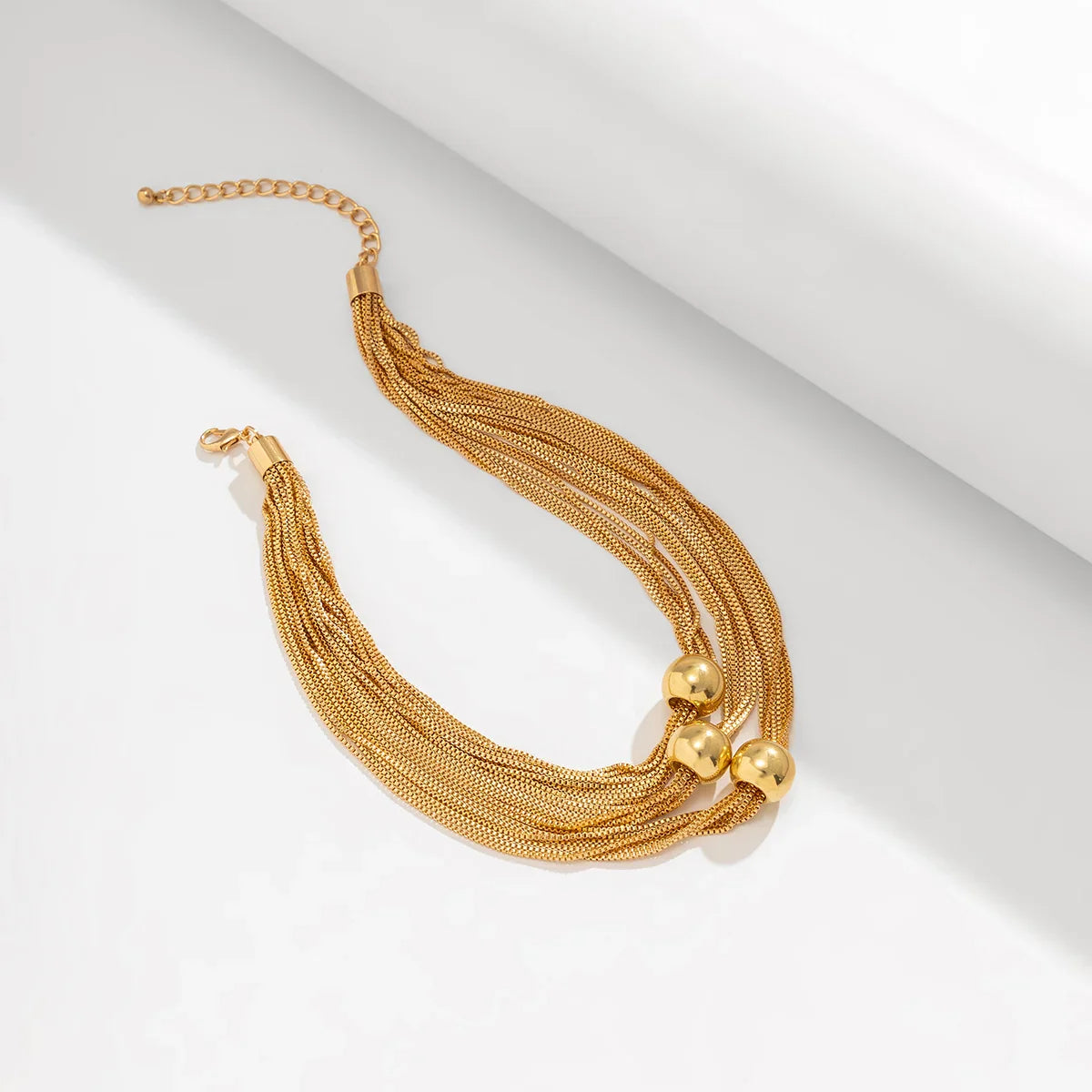 18K Vergulde Ketting | Drielagige