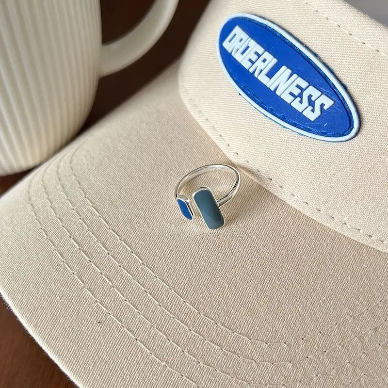 925S Vergulde Ring | Blauwsteen Verstelbare