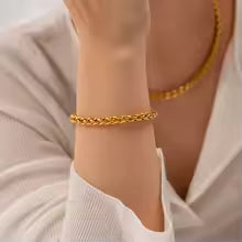 18K Vergulde Armband | Sieradenset - Ketting &