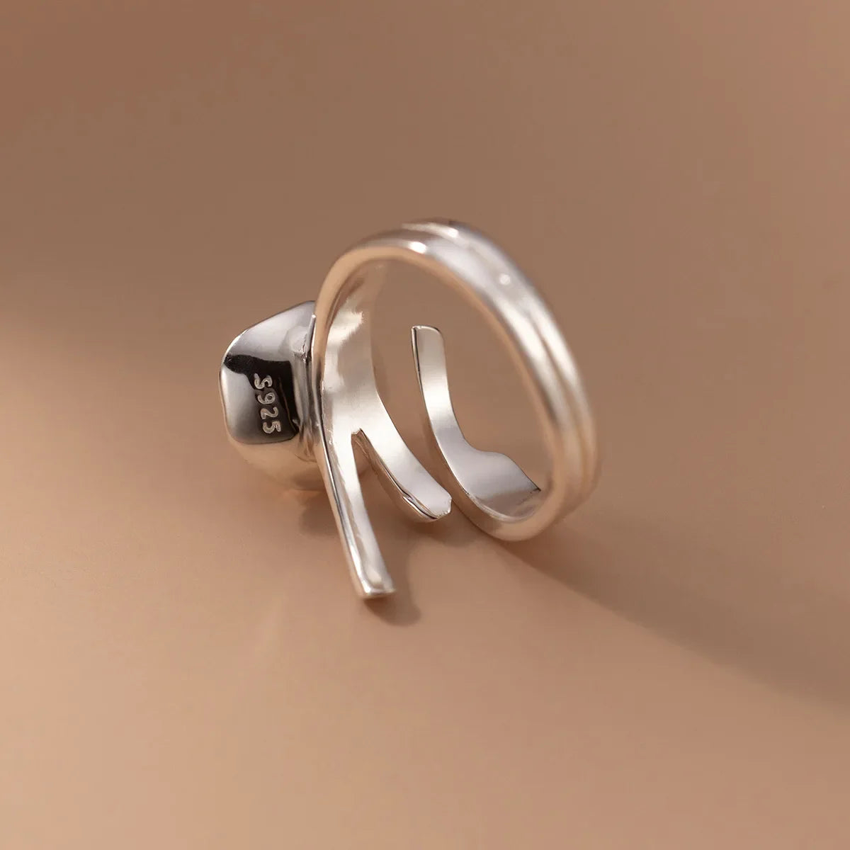 Verstelbare 925 Sterling Zilver Vergulde Parel Ring