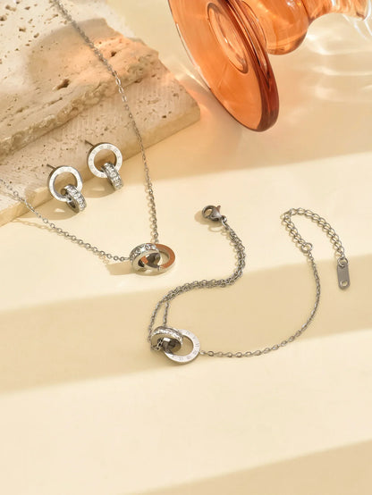 925 Sterling Zilver Verguld Luxe Set Oorbellen, Ketting, Armband