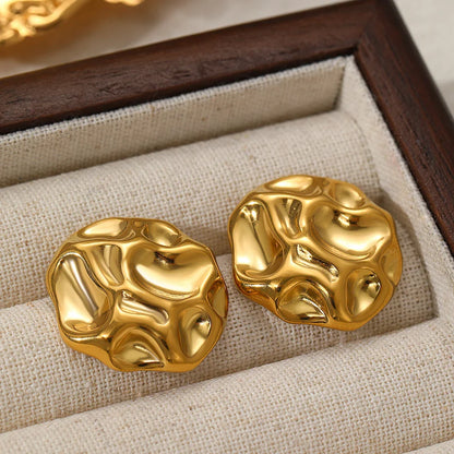 18K Vergulde Oorbellen | Ronde Vintage-look