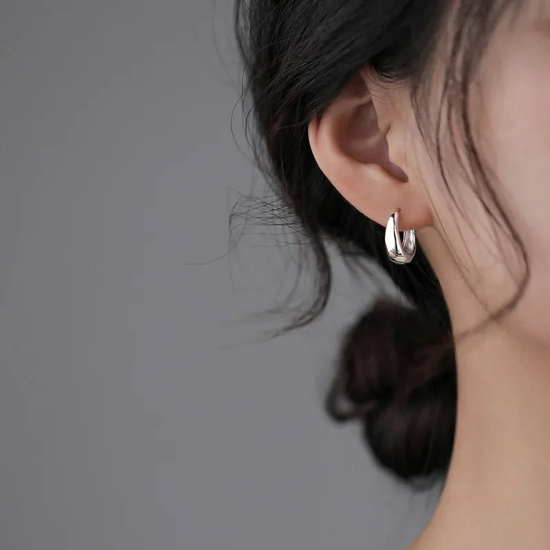 925 Sterling Zilver Vergulde Halve Druppel Oorbellen