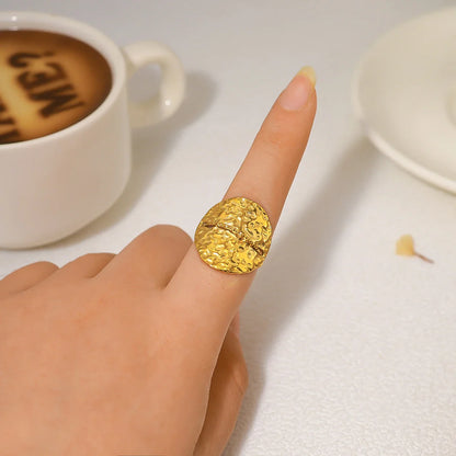 18K Vergulde Ring | Verstelbare Met Gladde Structuur