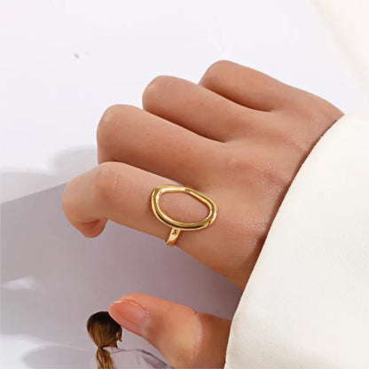 18K Vergulde Ring | Verstelbare Ovale Open
