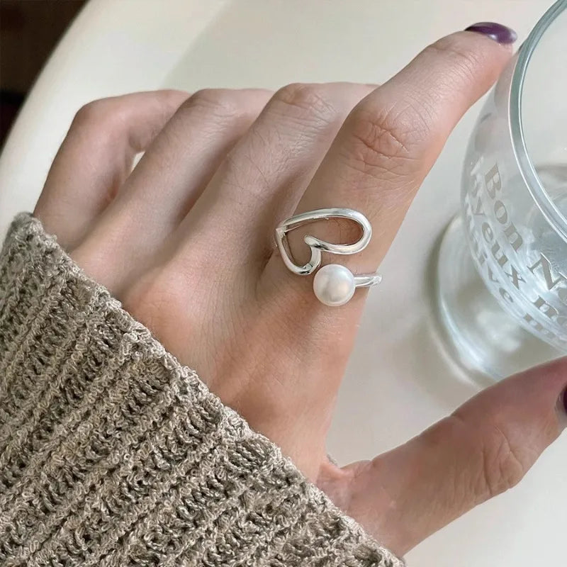 Verstelbare 925 Sterling Zilver Vergulde Hartparel Ring
