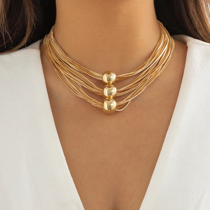 18K Vergulde Ketting | Drielagige