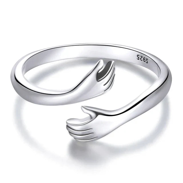 925 Sterling Zilver Vergulde Verstelbare Kus Ring