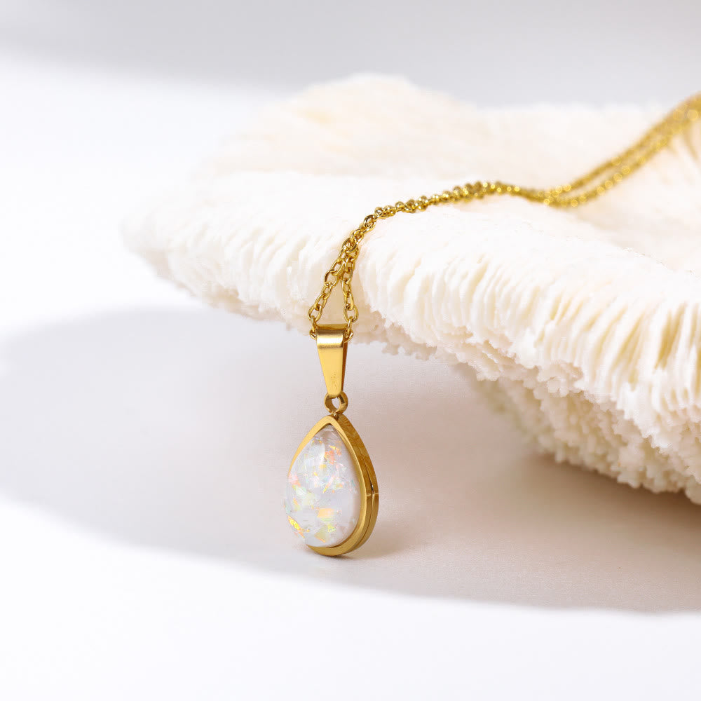 18K Vergulde Ketting | Opal Steen