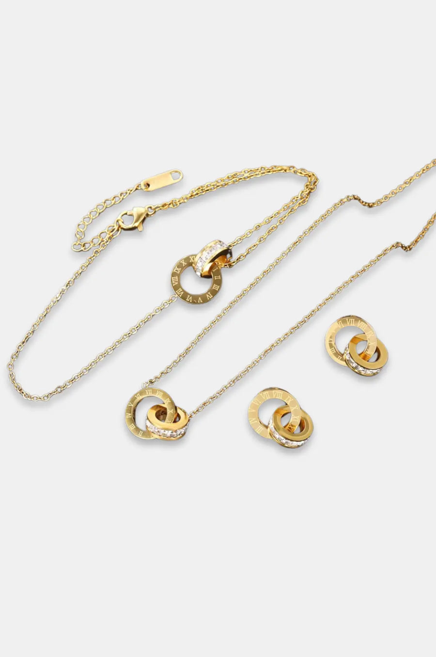 18K Vergulde Set | Luxe Set Ketting, Armband, Oorbellen